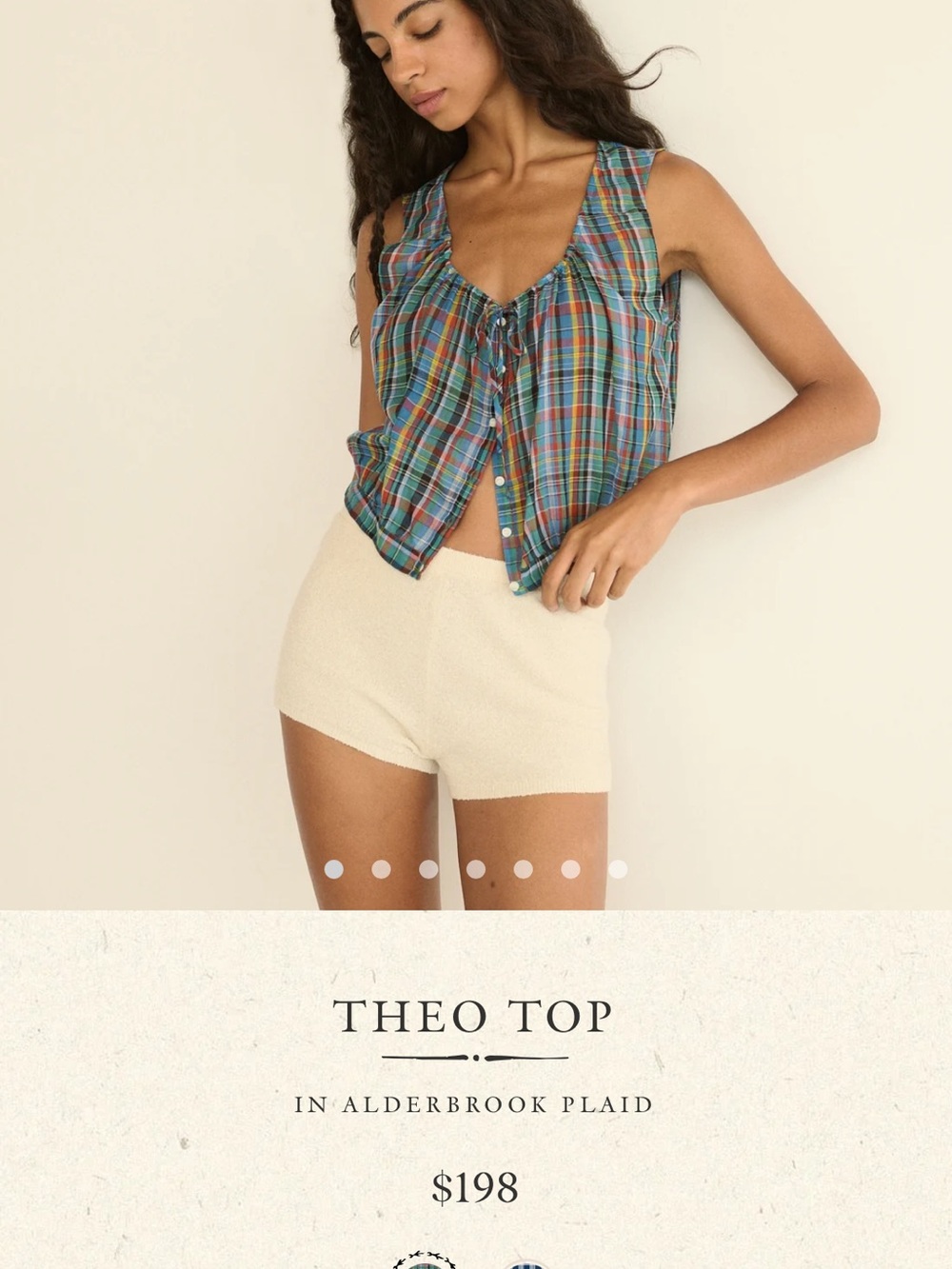 Theo Plaid Sleeveless Tie-Front Top - Alderbrook Plaid